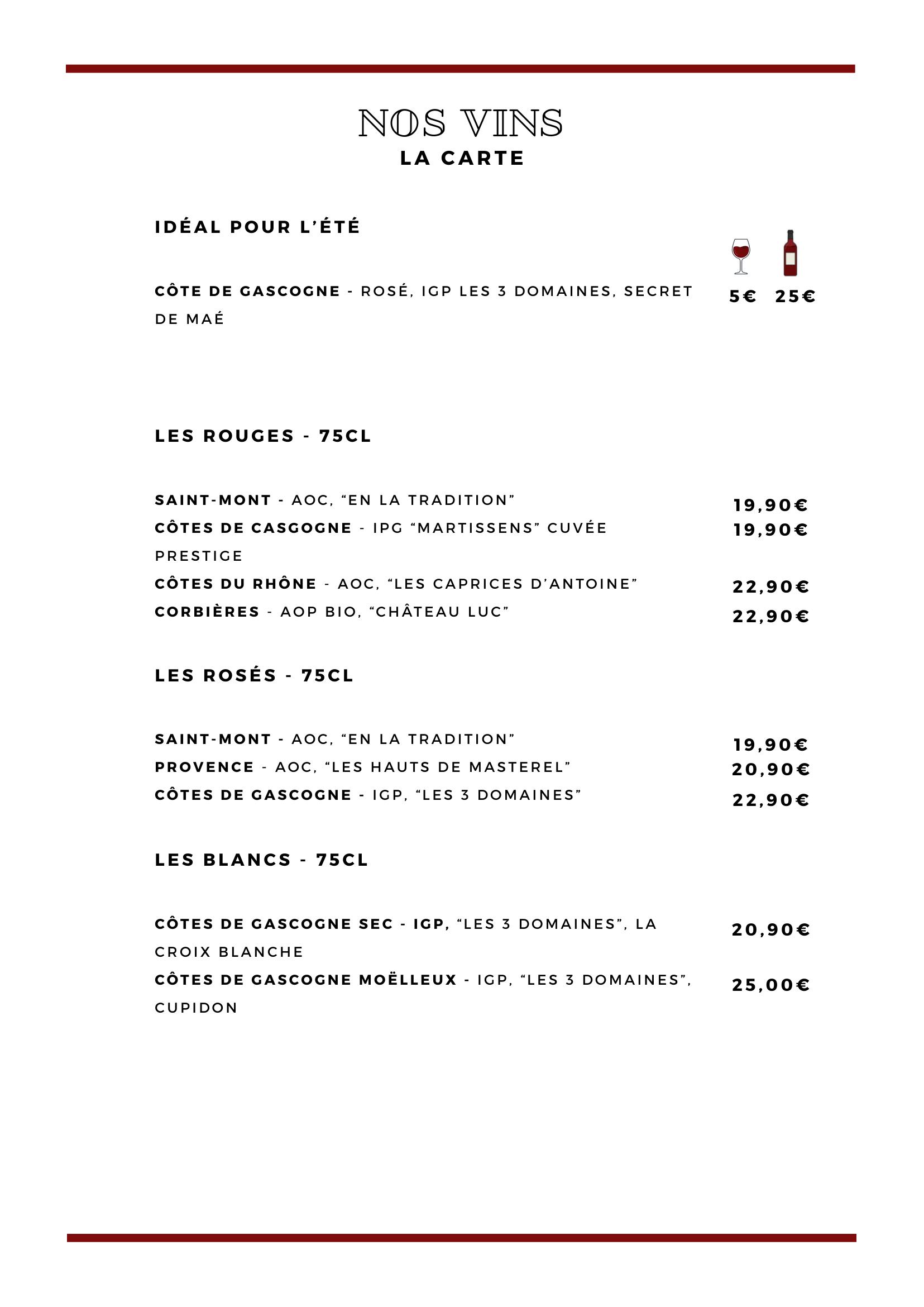 Menu — page 3